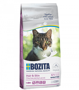 Bozita Feline Wheat Free Salmon Hair & Skin - sausā barība kaķiem 2kg. Cena norādīta par 1 gb. un ir spēkā pasūtot 2 gb.